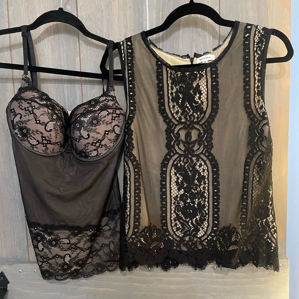 Max Studio Lace Top & MOC Bra Tank